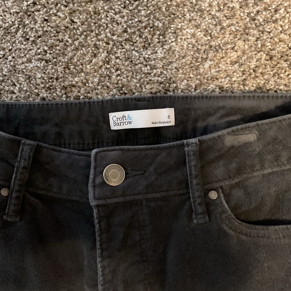 Croft & Barrow Men's Dark Gray Corduroy Pants - Picture 3 of 3